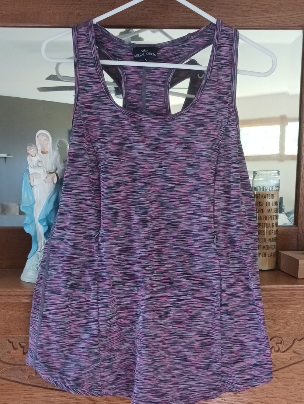 Nursing Queen Purple Space-Dye Racerback Tank Top